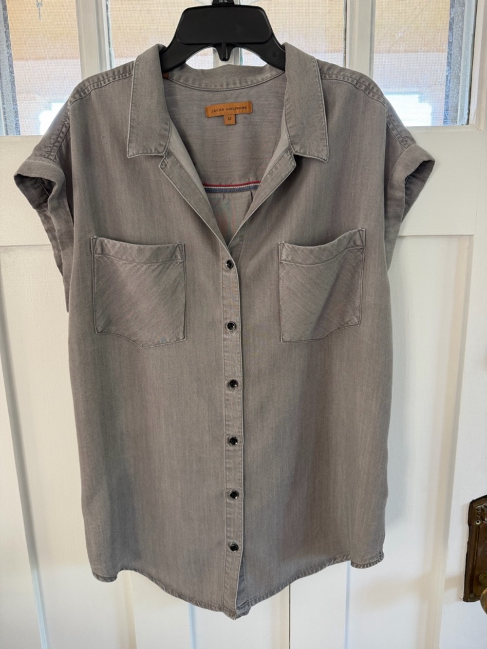 Jachs Gray Short Sleeve Button-Down Shirt